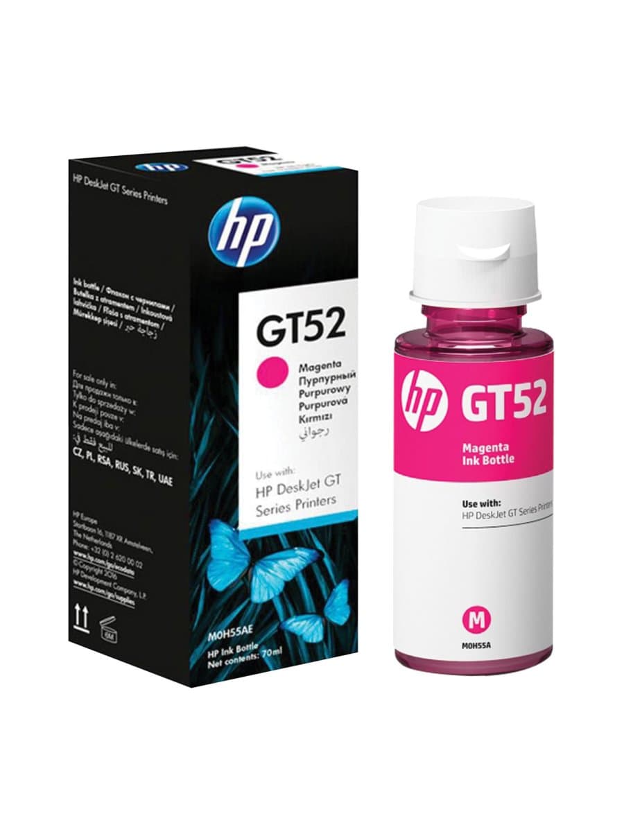 Чернила HP GT52 (M0H55AE) для InkTank 315/410/415, SmartTank 500/515/615 пурпурные, ресурс 8000 страниц, оригинальные