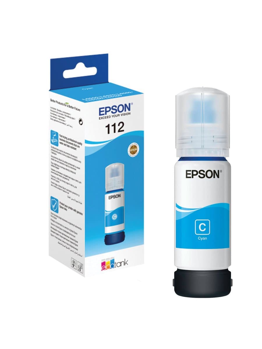 Чернила EPSON 112 (C13T06C24A) для СНПЧ EPSON L11160 /L15150 /L15160 /L6550/L6570, голубые, ОРИГИНАЛЬНЫЕ