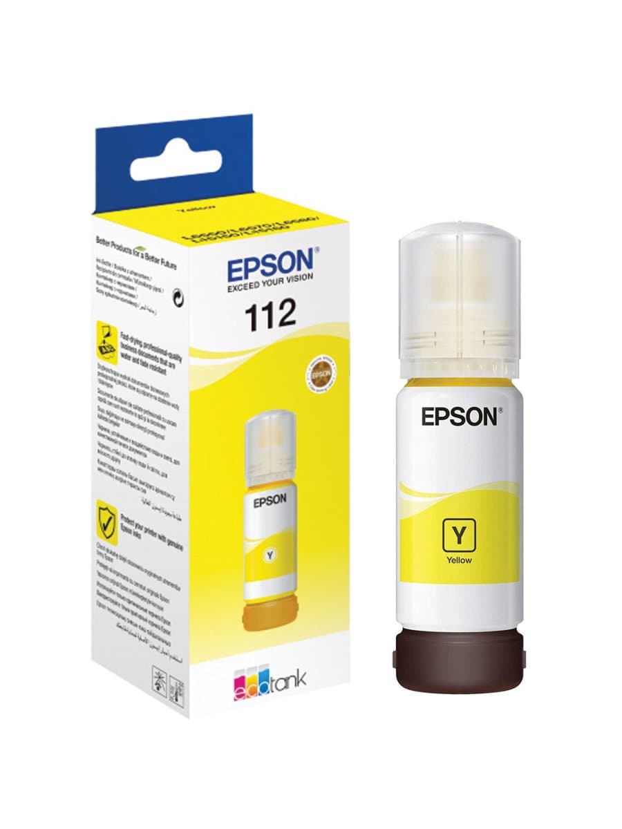 Чернила EPSON 112 (C13T06C44A) для СНПЧ EPSON L11160 /L15150 /L15160 /L6550/L6570, желтые, ОРИГИНАЛЬНЫЕ