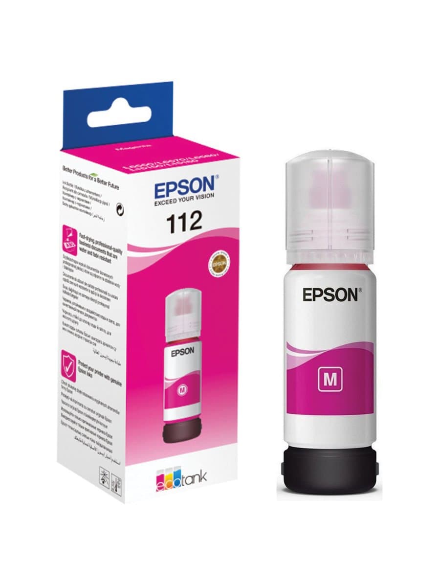 Чернила EPSON 112 (C13T06C34A) для СНПЧ EPSON L11160 /L15150 /L15160 /L6550/L6570, пурпурные, ОРИГИНАЛЬНЫЕ