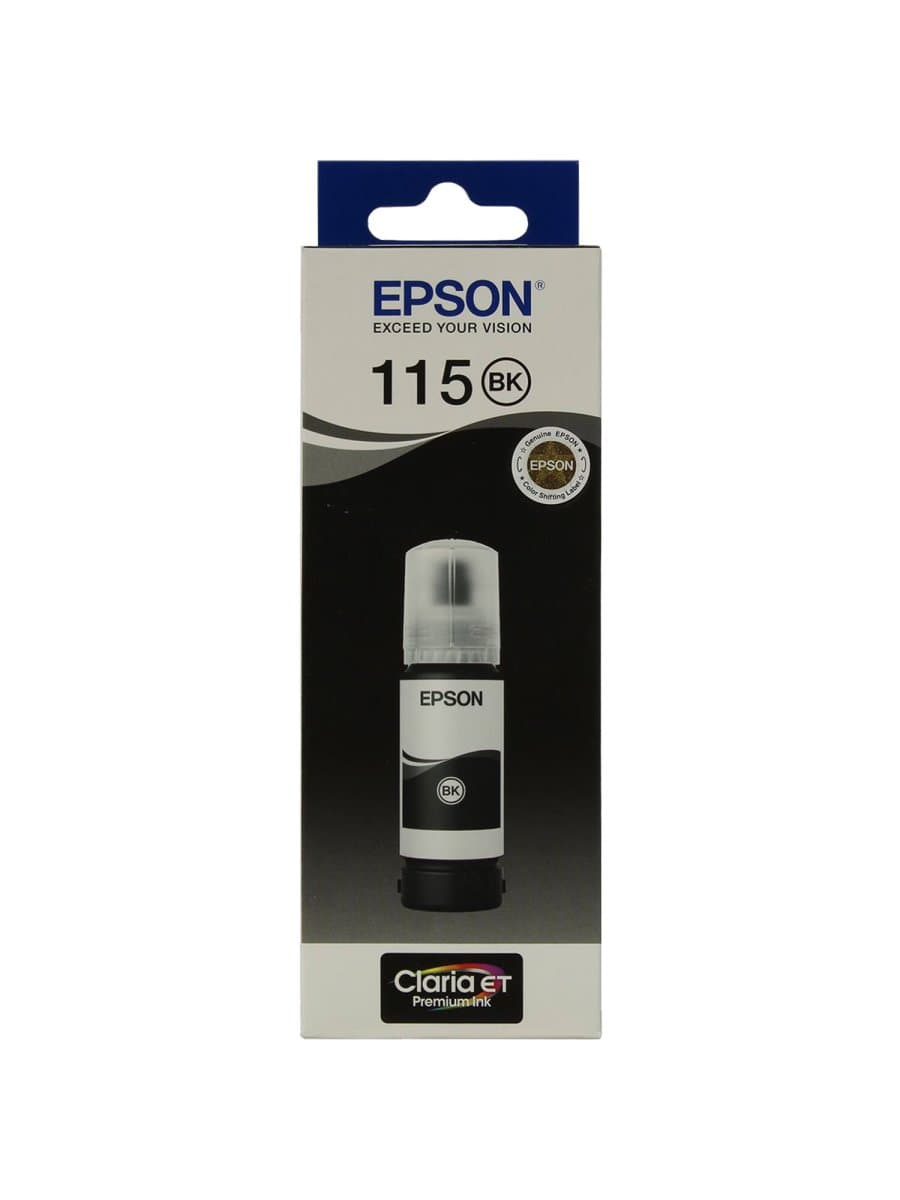 Чернила EPSON 115 (C13T07C14A) для СНПЧ L8160/L8180, черные пигментные, объем 70 мл, ОРИГИНАЛЬНЫЕ
