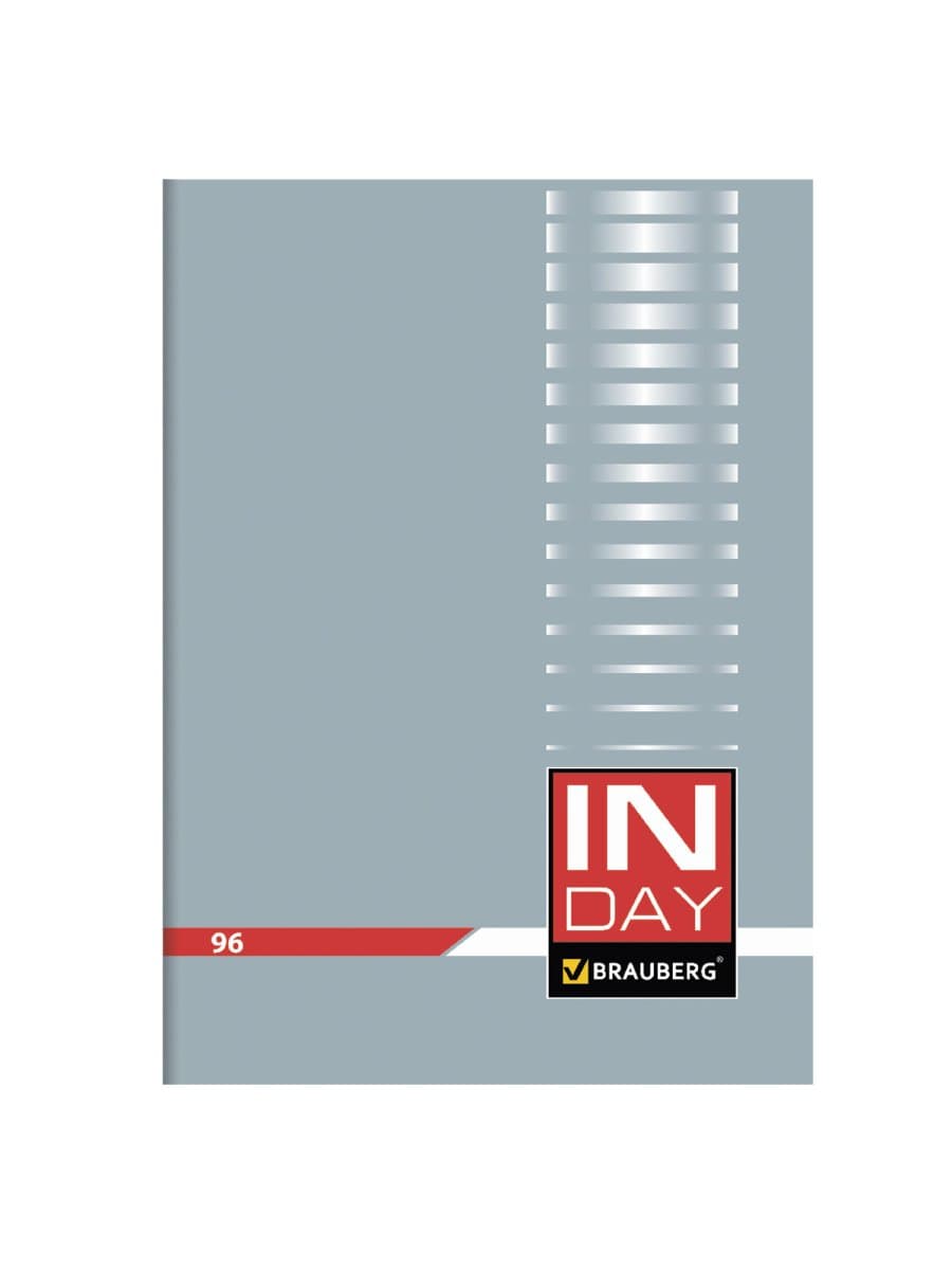 Тетрадь А4, 96 л., BRAUBERG скоба, клетка, обложка картон, "INDAY", 400520