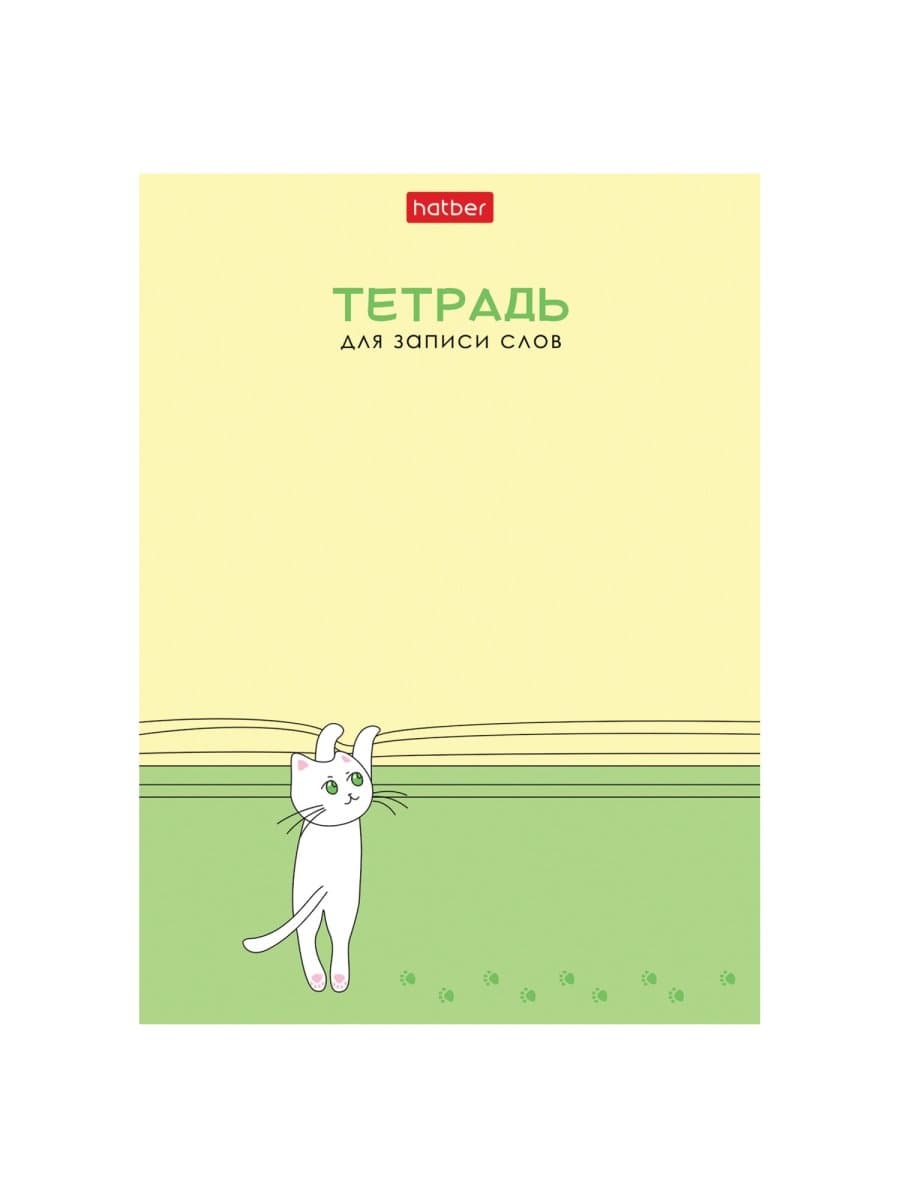 Тетрадь-словарь для записи иностранных слов А6 24 л., скоба, линия, HATBER, "Умный котик", 090006, 24Т6В5_29740