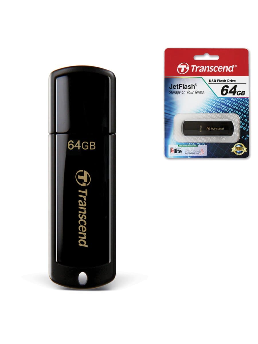 Флеш-диск 64 GB, TRANSCEND Jet Flash 350, USB 2.0, черный, TS64GJF350