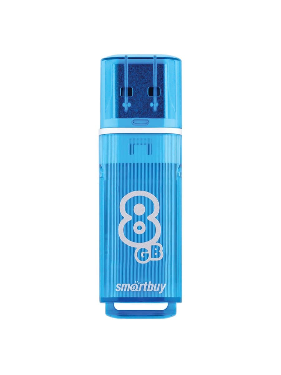 Флеш-диск 8 GB, SMARTBUY Glossy, USB 2.0, синий, SB8GBGS-B