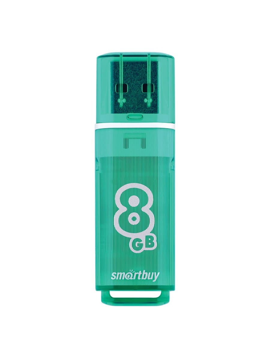 Флеш-диск 8 GB, SMARTBUY Glossy, USB 2.0, зеленый, SB8GBGS-G