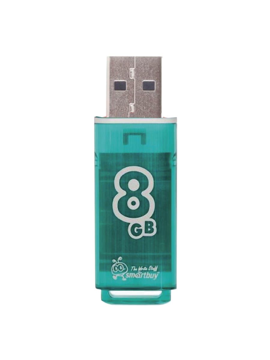 Флеш-диск 8 GB, SMARTBUY Glossy, USB 2.0, зеленый, SB8GBGS-G