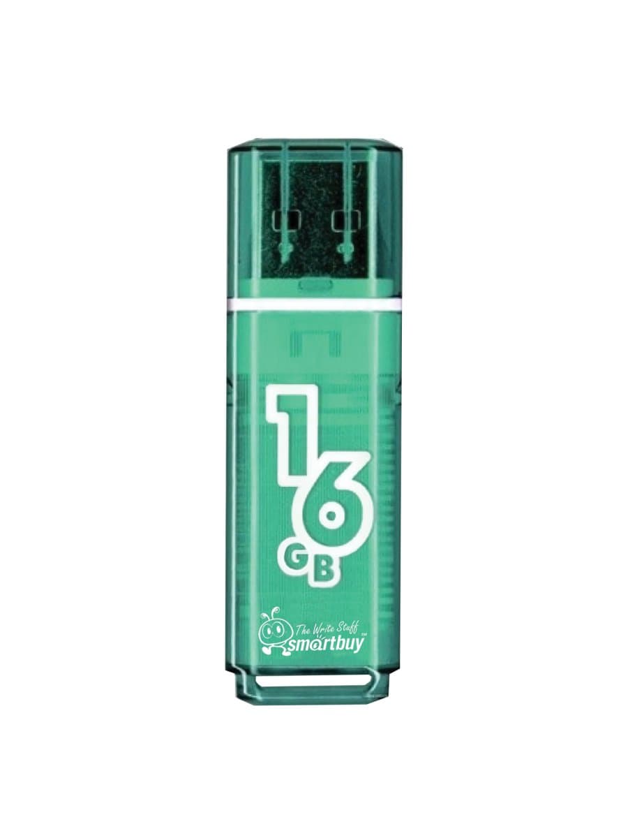 Флеш-диск 16 GB, SMARTBUY Glossy, USB 2.0, зеленый, SB16GBGS-G