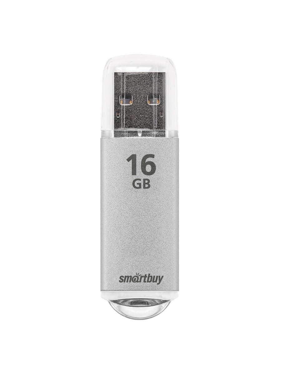 Флеш-диск 16 GB, SMARTBUY V-Cut, USB 2.0, металлический корпус, серебристый, SB16GBVC-S