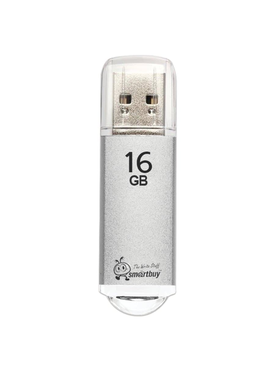 Флеш-диск 16 GB, SMARTBUY V-Cut, USB 2.0, металлический корпус, серебристый, SB16GBVC-S