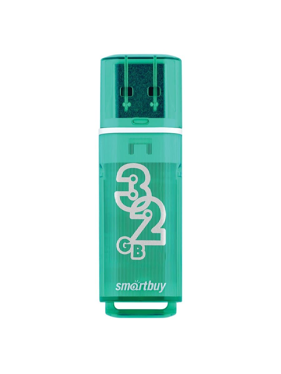 Флеш-диск 32 GB, SMARTBUY Glossy, USB 2.0, зеленый, SB32GBGS-G