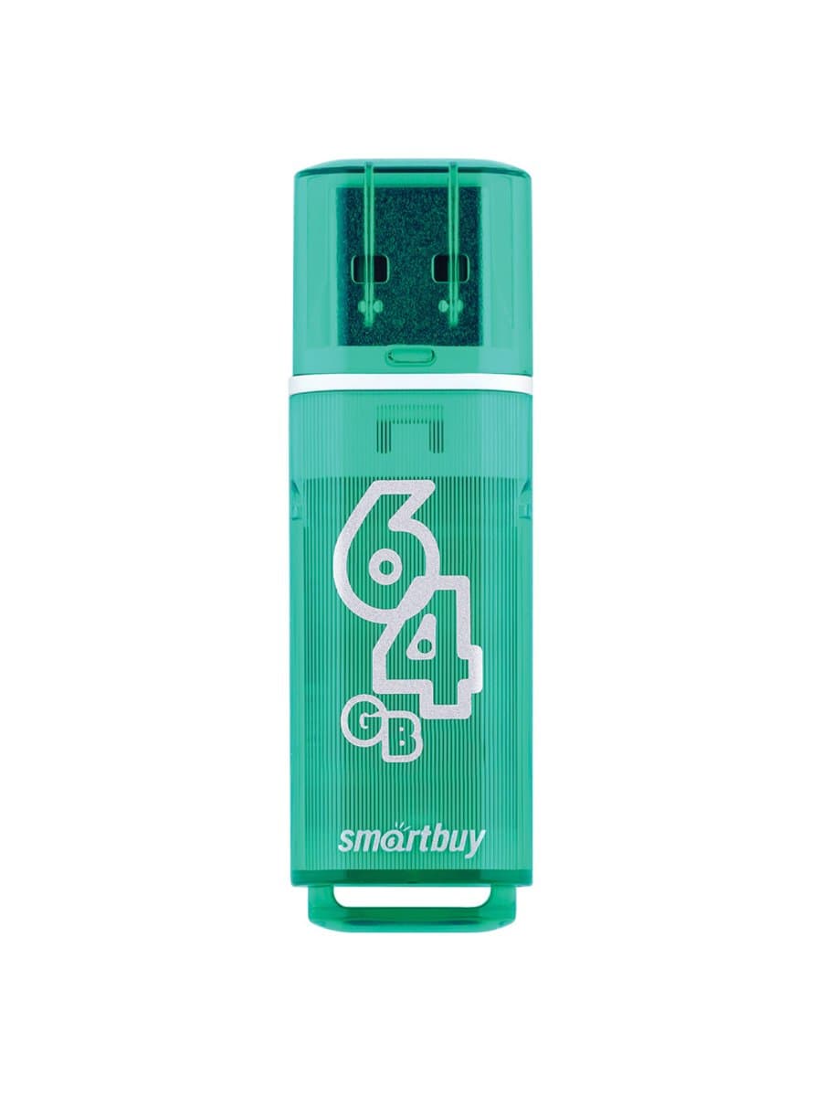 Флеш-диск 64 GB SMARTBUY Glossy USB 2.0, зеленый, SB64GBGS-G