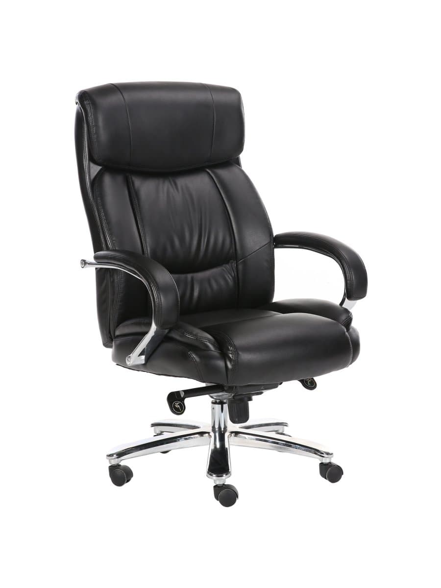 Кресло офисное BRABIX PREMIUM "Direct EX-580", хром, рециклированная кожа, черное, 531824