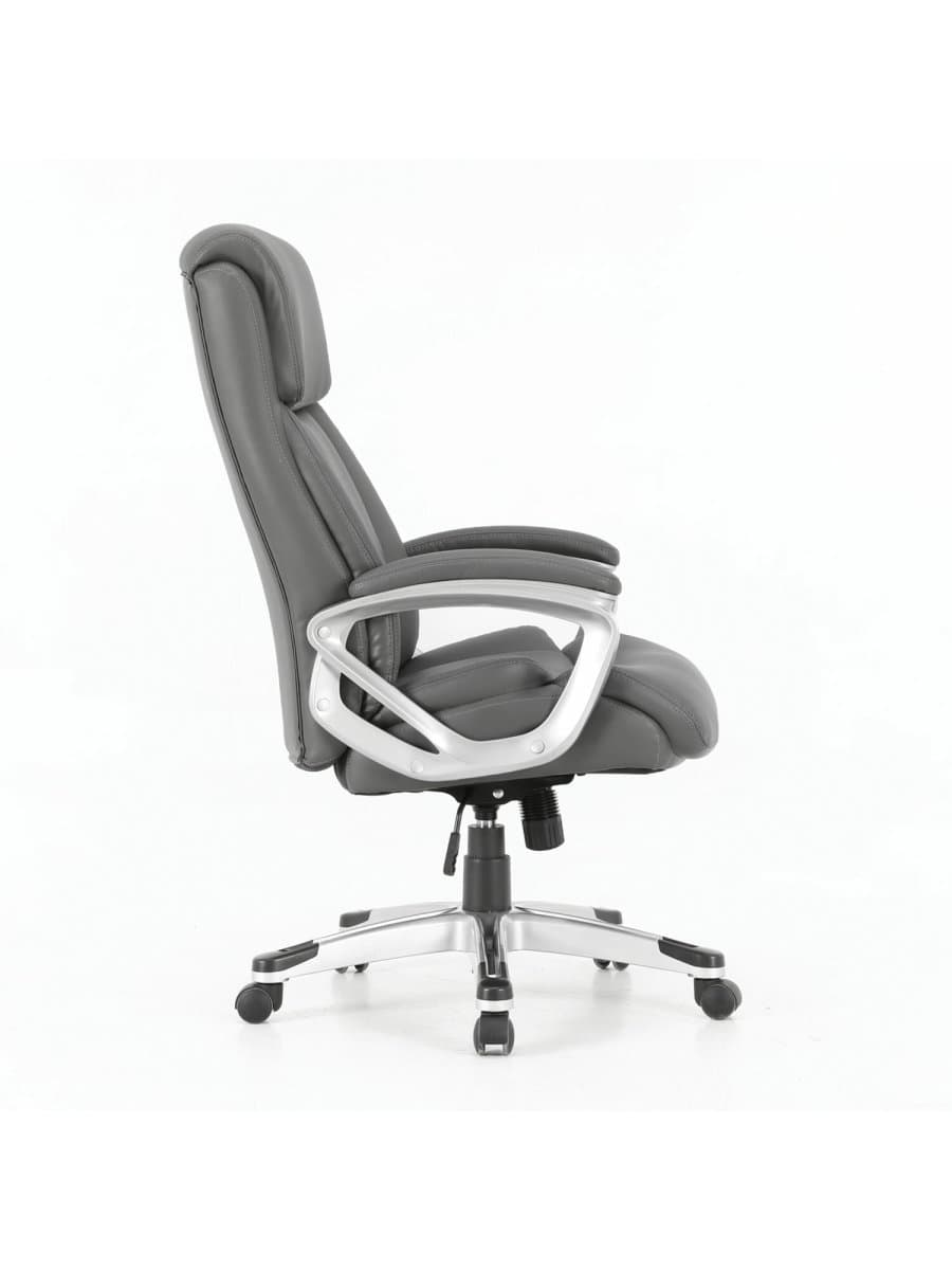 Кресло офисное BRABIX PREMIUM "Level EX-527", пружинный блок, рециклированная кожа, серое, 531937