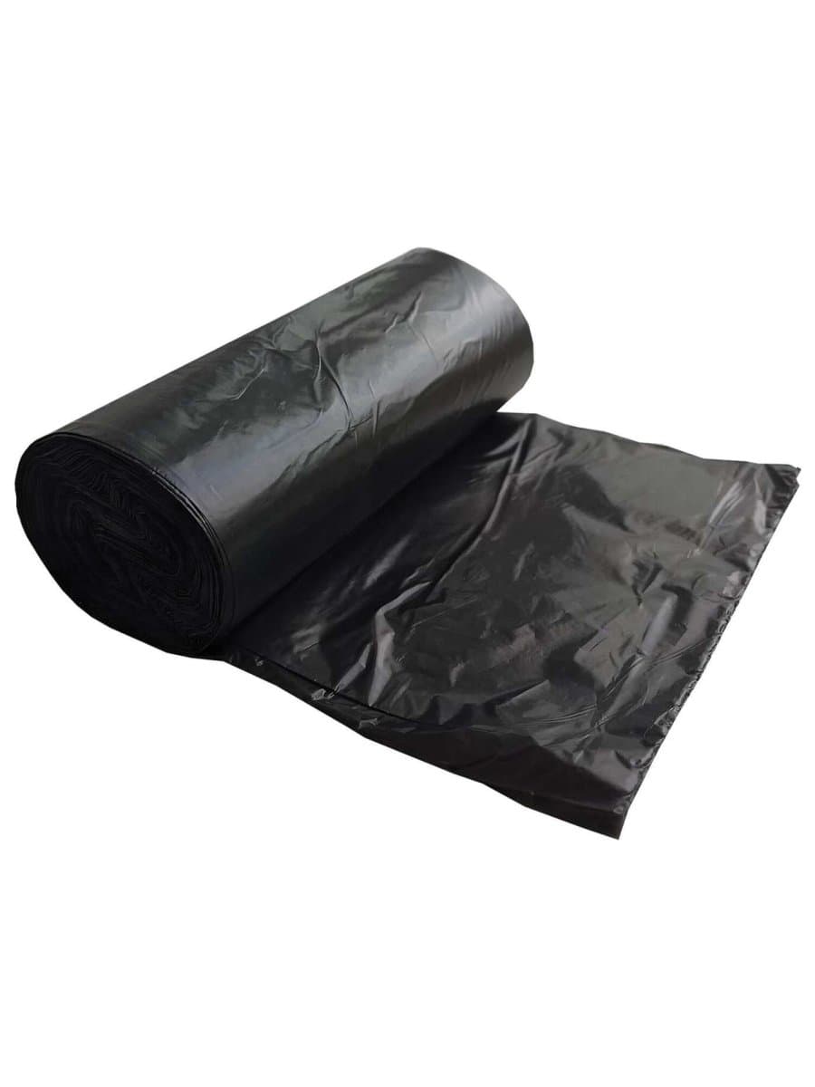 Мешки для мусора, 60 л, черные, в рулоне 20 шт., ПНД, 7 мкм, 60х70 см, эконом, КБ, "ЭкоДом", 1749