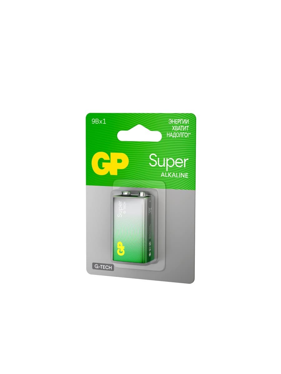 Батарейка 1 шт., GP Super G-Tech, Крона (6LR61, 6LF22, 1604A), алкалиновая, блистер, 1604A-5CR1, 1604A-BC1