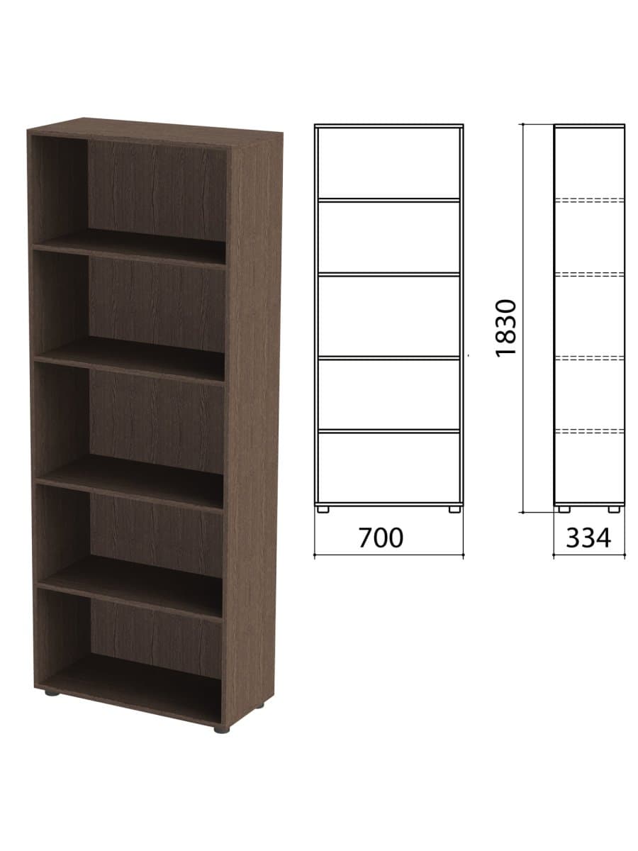 Шкаф (стеллаж) "Канц" 700х330х1830 мм, 4 полки, цвет венге, ШК31.16