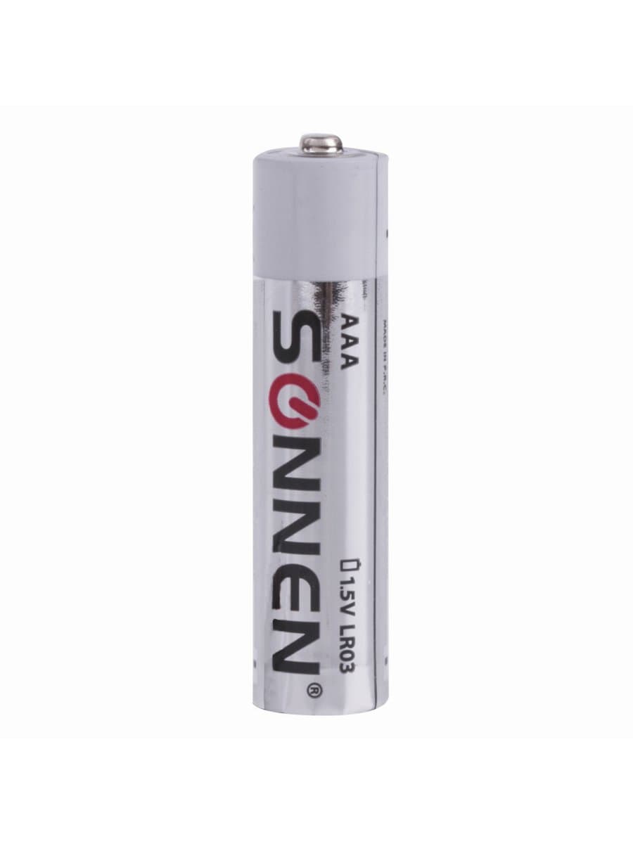 Батарейки КОМПЛЕКТ 2 шт., SONNEN Alkaline, AAA (LR03, 24А), алкалиновые, мизинчиковые, блистер, 451087