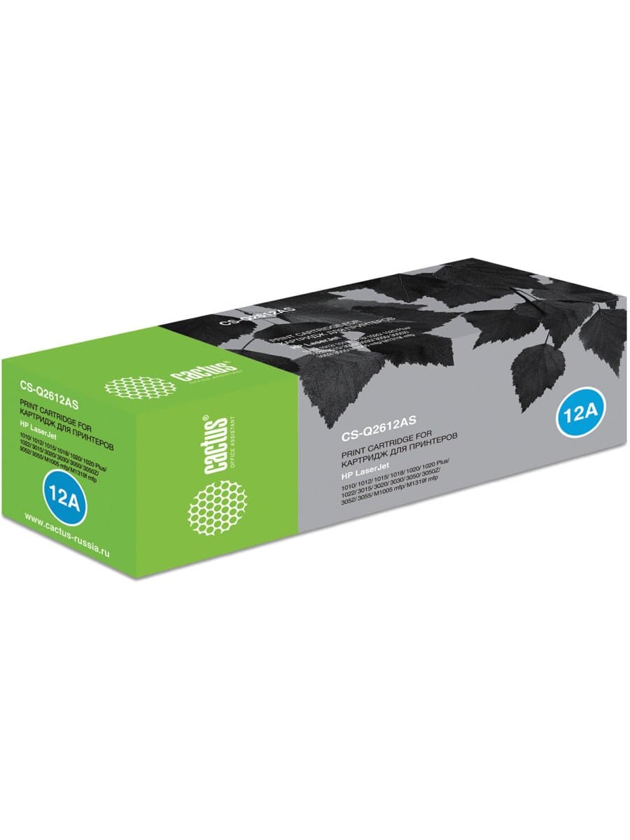 Картридж лазерный CACTUS (CS-Q2612AS) для HP LaserJet 1018/3052/М1005, ресурс 2000 страниц