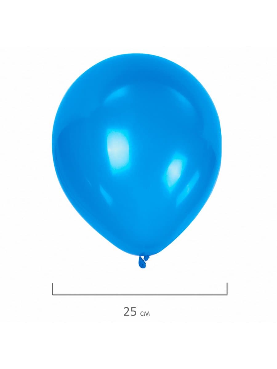 Шары воздушные ЗОЛОТАЯ СКАЗКА, 10" (25 см), КОМПЛЕКТ 50 штук, синие, пакет, 104999