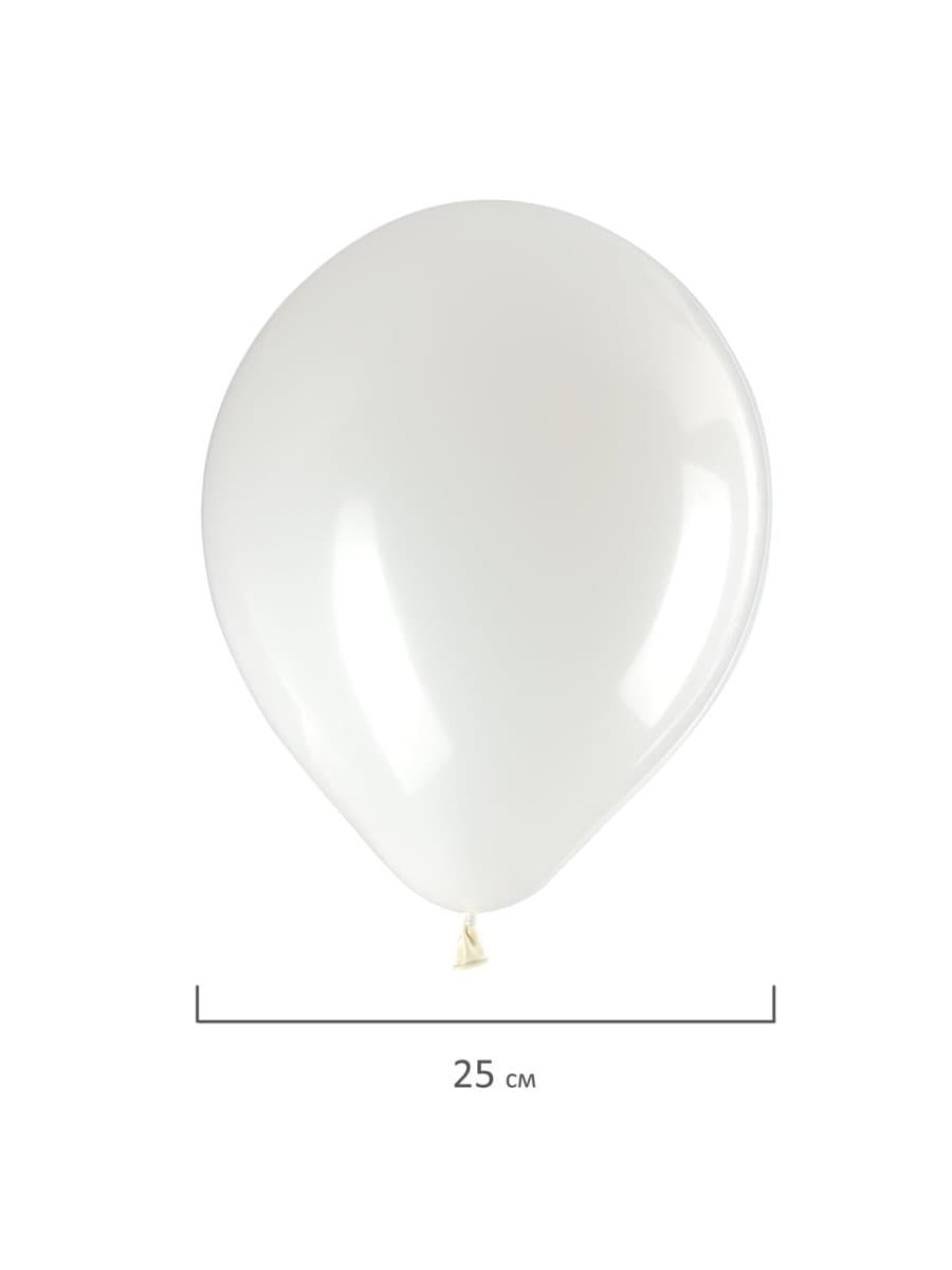 Шары воздушные ЗОЛОТАЯ СКАЗКА, 10" (25 см), КОМПЛЕКТ 50 штук, белые, пакет, 105000