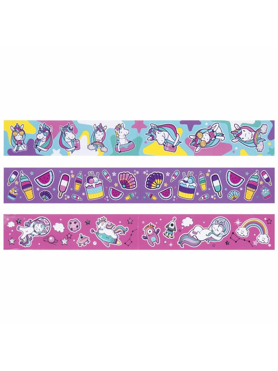 Закладки для книг с магнитом "ЕДИНОРОГИ", набор 6 шт., блестки, 25x196 мм, ЮНЛАНДИЯ, 111638