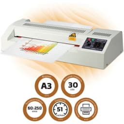 Ламинатор BRAUBERG 320, формат А3, 4 вала (2 гор., 2 хол.), толщина пленки (1 ст.) 60-250м, 531351