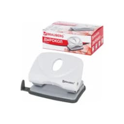 Дырокол BRAUBERG, до 20 листов, белый, 227787