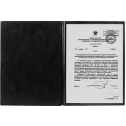 Папка адресная ПВХ "НА ПОДПИСЬ", формат А4, увеличенная вместимость до 100л, черная, 2032.Н-107