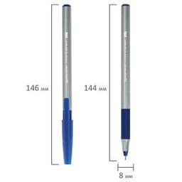 Ручка шариковая BRAUBERG "i-STICK POINT", СИНЯЯ, корпус серый, линия письма 0,35 мм, 144021
