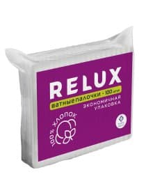 Ватные палочки 100 шт., RELUX, пакет, 1205