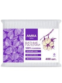 Ватные палочки 400 шт., AMRA, пакет, 1264