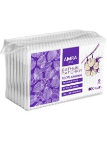 Ватные палочки 400 шт., AMRA, пакет, 1264