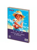 Бумага для гуаши и акрила А3 40 л., 235 г/м2, в коробке, BRAUBERG ART CLASSIC, "Девочка с собачкой", 117736