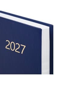 Ежедневник датированный 2027 145х215 мм, А5, STAFF, обложка бумвинил, синий, 117816