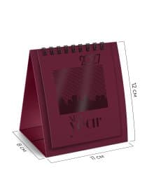 Календарь-домик настольный на гребне, 2027 г., BRAUBERG, 110х120 мм, БОРДОВЫЙ, 118455