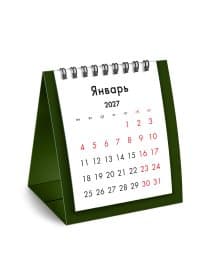 Календарь-домик настольный на гребне, 2027 г., BRAUBERG, 110х120 мм, ЗЕЛЕНЫЙ, 118456