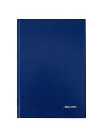 Книга учета 96 л., клетка, твердая, бумвинил, блок офсет, А4 200х290 мм, BRAUBERG, синяя, 130069