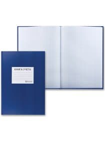 Книга учета 96 л., клетка, твердая, бумвинил, офсет, наклейка, А4 (200х290 мм), BRAUBERG, синяя, 130140
