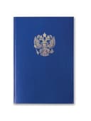 Книга учета 96 л., клетка, твердая, бумвинил, офсет, герб, А4 (200х290 мм), BRAUBERG, синяя, 130141