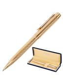 Ручка подарочная шариковая GALANT "Graven Gold", корпус золотистый с гравировкой, золотистые детали, пишущий узел 0,7 мм, синяя, 140466