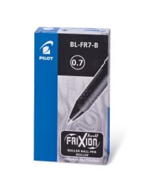 Ручка стираемая гелевая с грипом PILOT "Frixion", ЧЕРНАЯ, корпус черный, узел 0,7 мм, линия письма 0,35 мм, BL-FR-7