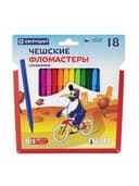 Фломастеры 18 ЦВЕТОВ CENTROPEN "Пингвины", смываемые, вентилируемый колпачок, 7790/18ET, 7 7790 1886