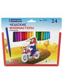 Фломастеры 24 ЦВЕТА CENTROPEN "Пингвины", смываемые, вентилируемый колпачок, 7790/24ET, 7 7790 2486