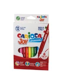Фломастеры CARIOCA (Италия) "Joy", 12 цветов, суперсмываемые, вентилируемый колпачок, картонная коробка, 40614