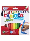 Фломастеры утолщенные CARIOCA "Jumbo", 12 цветов, суперсмываемые, вентилируемый колпачок, картонная упаковка, 40569