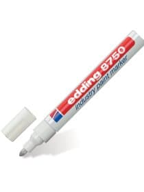 Маркер-краска лаковый (paint marker) EDDING "8750", БЕЛЫЙ, 2-4 мм, круглый наконечник, алюминиевый корпус, E-8750/49