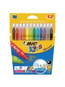 Фломастеры BIC "Kid Couleur", 12 цветов, суперсмываемые, вентилируемый колпачок, европодвес, 9202932