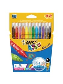 Фломастеры BIC "Kid Couleur", 12 цветов, суперсмываемые, вентилируемый колпачок, европодвес, 9202932