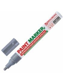 Маркер-краска лаковый (paint marker) 4 мм, СЕРЕБРЯНЫЙ, БЕЗ КСИЛОЛА (без запаха), алюминий, BRAUBERG PROFESSIONAL, 150875